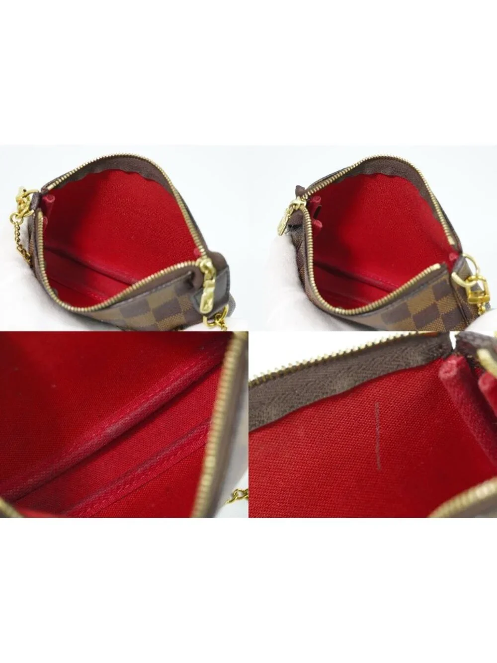 Louis Vuitton LV Mini Pochette Accessoires Damier Ebene Handbag Pouch Brown